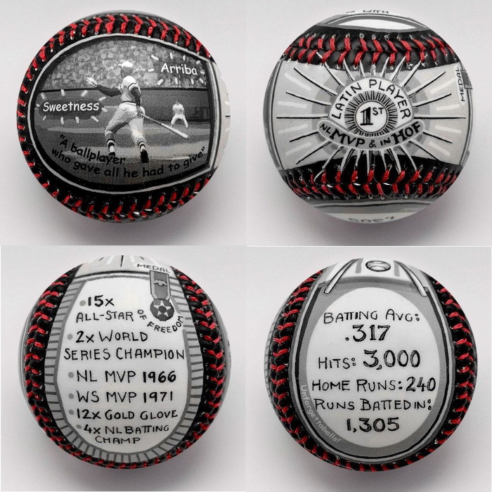 Roberto Clemente G.O.A.T. Unforgettaballs Limited Commemorative Baseball with Lucite Gift Box