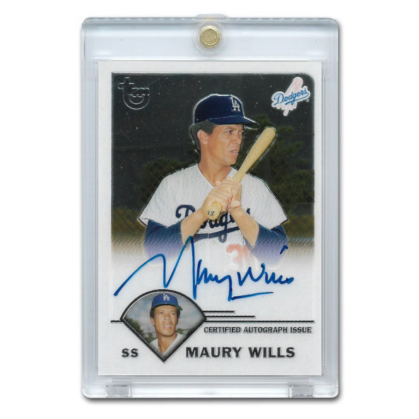 Maury Wills Autographed Card 2003 Topps Chrome Retired Players