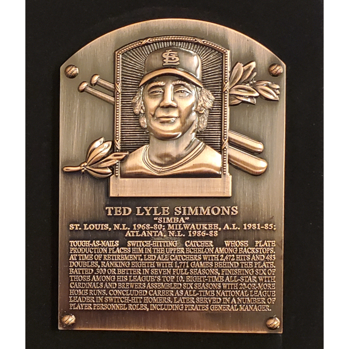 Ted Simmons Hall of Fame Exclusive 3 Piece Pin Set with Plaque Bust Ltd Ed of 2,020