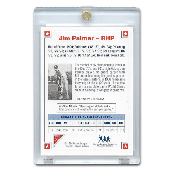 Jim Palmer Autographed Card 1994 Nabisco All-Star Legends