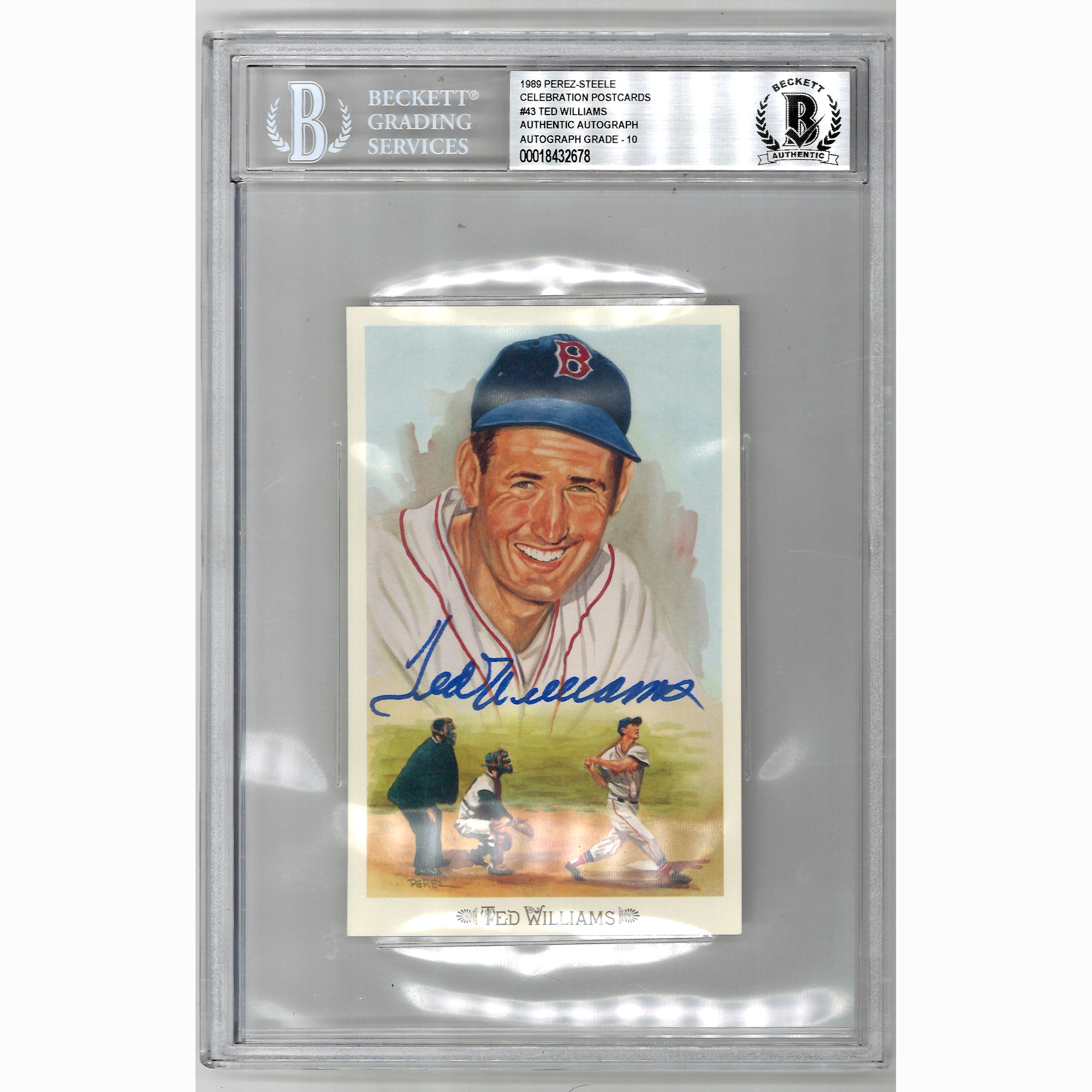 Ted Williams Autographed Perez-Steele Celebration Series Postcard # 43 (Beckett-78)