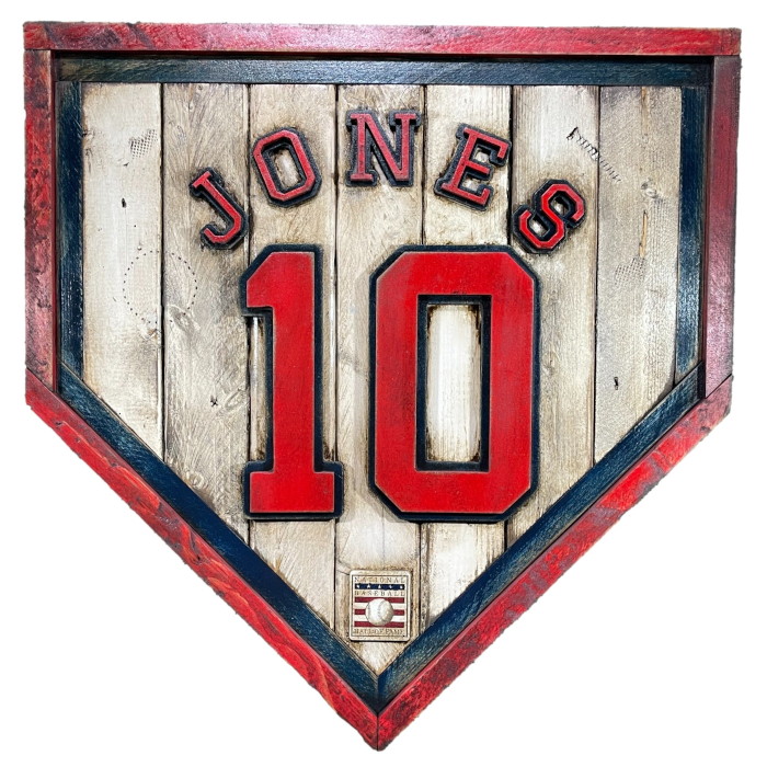 Chipper Jones Hall of Fame Vintage Distressed Wood 20 Inch Heritage Natural Home Plate Chipper Jones Hall of Fame Vintage Distressed Wood 20 Inch Heritage Natural Home Plate