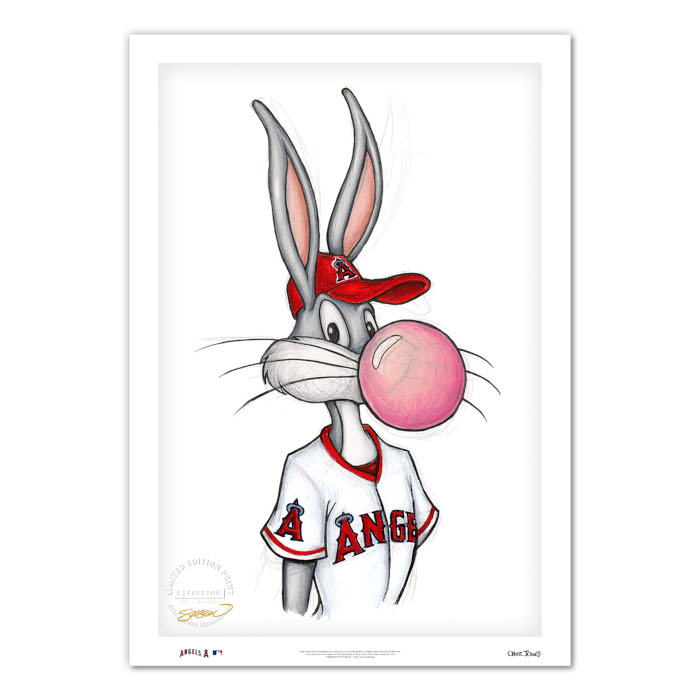 Los Angeles Angels Bubblegum Bugs Minimalist Looney Tunes Collection 14 x 20 Fine Art Print by artist S. Preston - Ltd Ed of 100