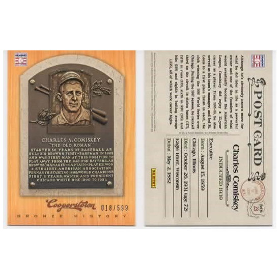 Charles Comiskey 2012 Panini Cooperstown Bronze History Baseball Card Ltd Ed of 599