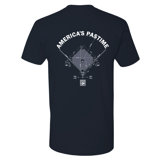 Men’s Baseball Hall of Fame Ballfield Blueprint Navy T-Shirt Men’s Baseball Hall of Fame Ballfield Blueprint Navy T-Shirt