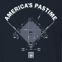 Men’s Baseball Hall of Fame Ballfield Blueprint Navy T-Shirt Men’s Baseball Hall of Fame Ballfield Blueprint Navy T-Shirt