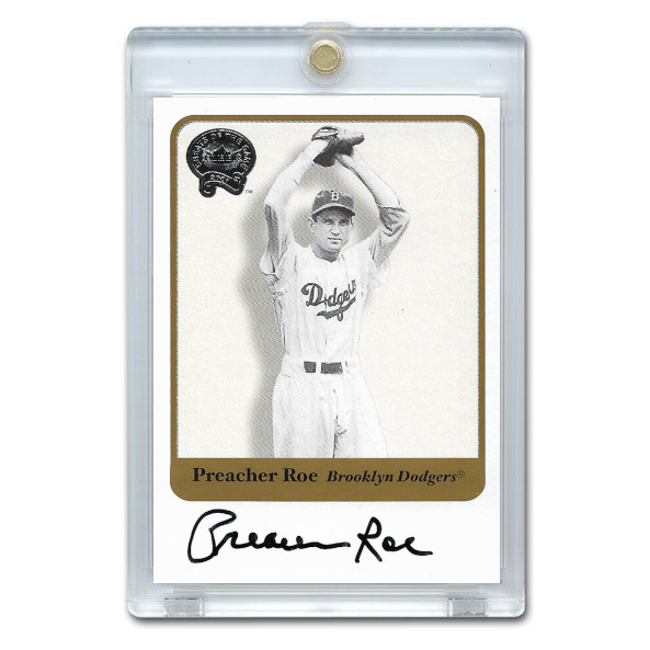 Preacher Roe Autographed Card 2001 Fleer Greats of the Game