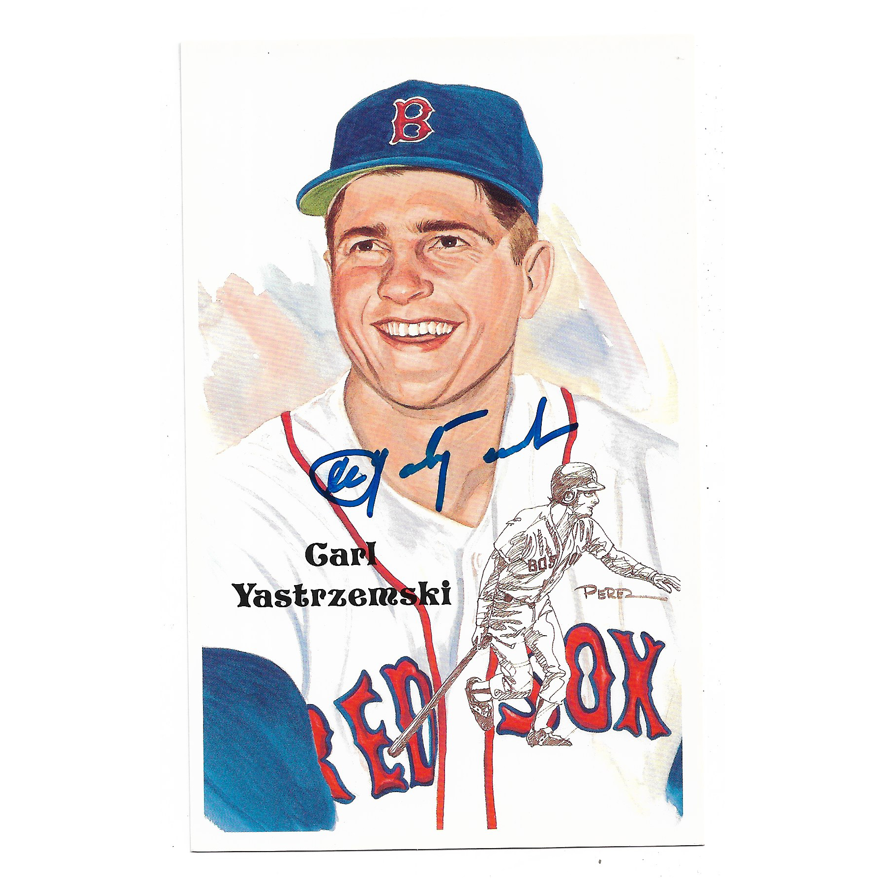 Carl Yastrzemski Autographed Perez-Steele HOF Series Postcard # 204 (JSA-89)