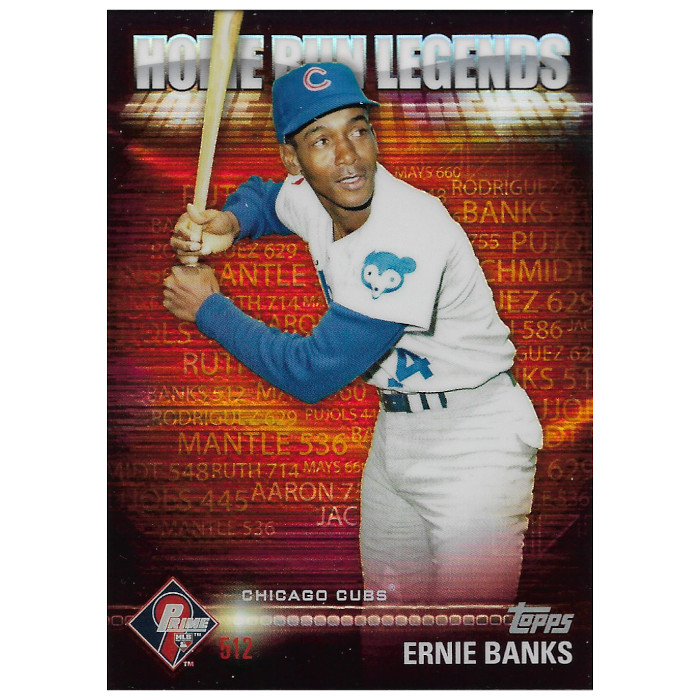 Ernie Banks 2012 Topps Prime 9 Home Run Legends Refractor Card # 7