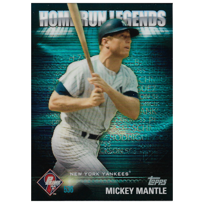 Mickey Mantle 2012 Topps Prime 9 Home Run Legends Refractor Card # 6