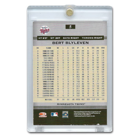 Bert Blyleven Autographed Card 2005 Donruss Greats Gold Holofoil Signatures