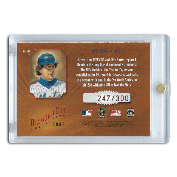 Gary Carter Autographed Card 2002 Donruss Diamond Kings Diamond Cut Ltd Ed of 300