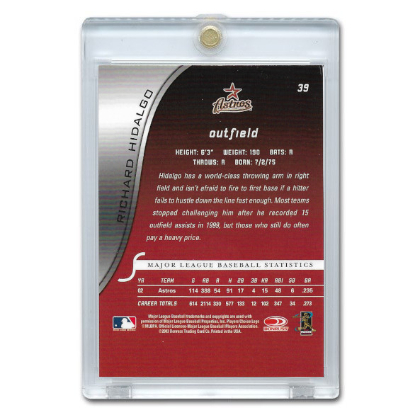 Richard Hidalgo Autographed Card 2003 Donruss Signature # 39