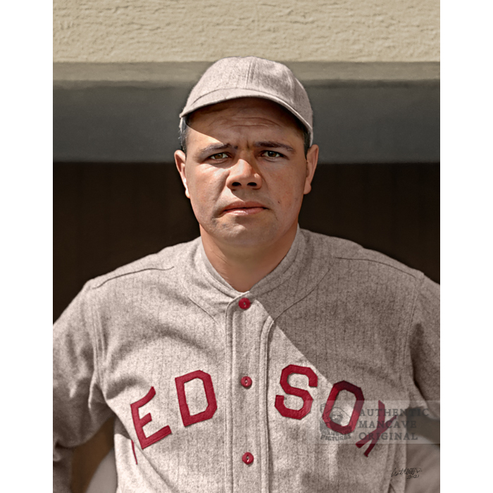 Babe Ruth Red Sox Ff Portrait by Transcendental Graphics