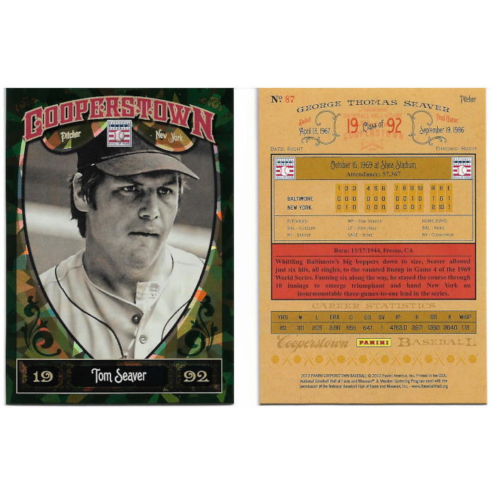 Tom Seaver 2013 Panini Cooperstown Green Crystal # 87