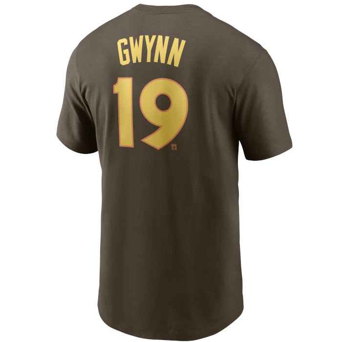 Men’s Nike Tony Gwynn San Diego Padres Cooperstown Collection Name & Number  Brown T-Shirt
