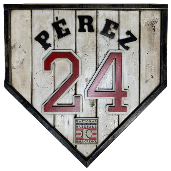 Tony Perez Hall of Fame Vintage Distressed Wood 18.5 Inch Legacy Home Plate Ltd Ed of 250