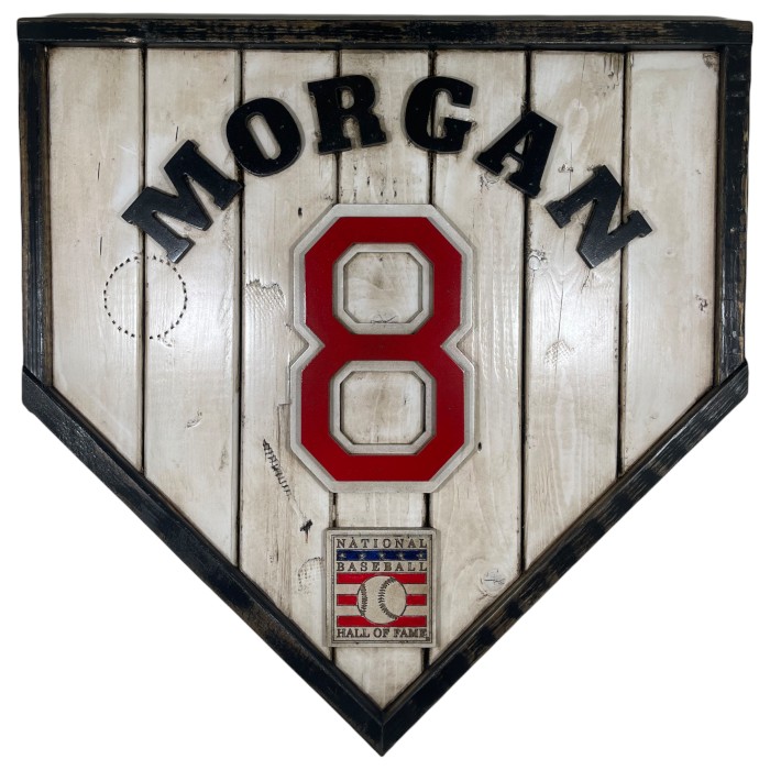 Joe Morgan Hall of Fame Vintage Distressed Wood 18.5 Inch Legacy Home Plate Ltd Ed of 250
