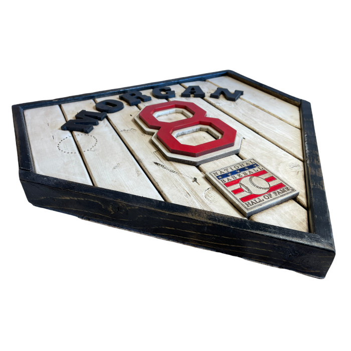 Joe Morgan Hall of Fame Vintage Distressed Wood 18.5 Inch Legacy Home Plate Ltd Ed of 250