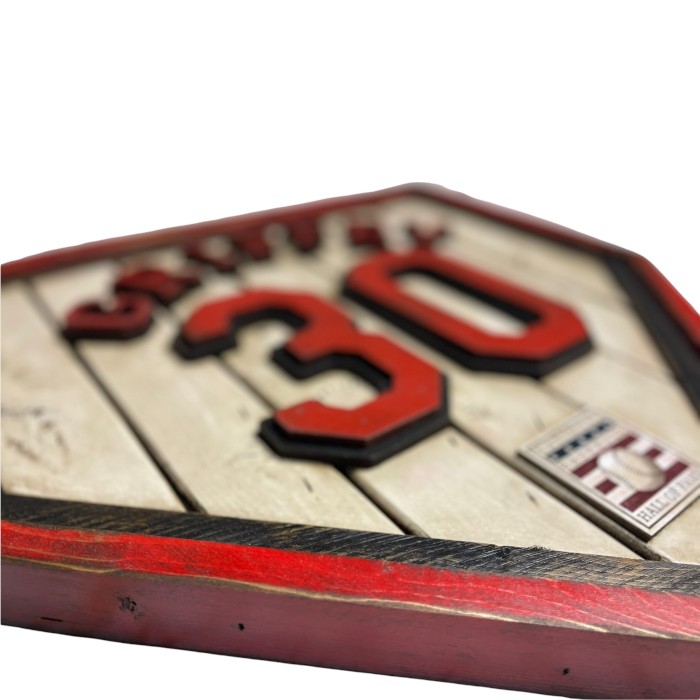 Ken Griffey Jr. Hall of Fame Vintage Distressed Wood 20 Inch Heritage Red Home Plate Ken Griffey Jr. Hall of Fame Vintage Distressed Wood 20 Inch Heritage Red Home Plate