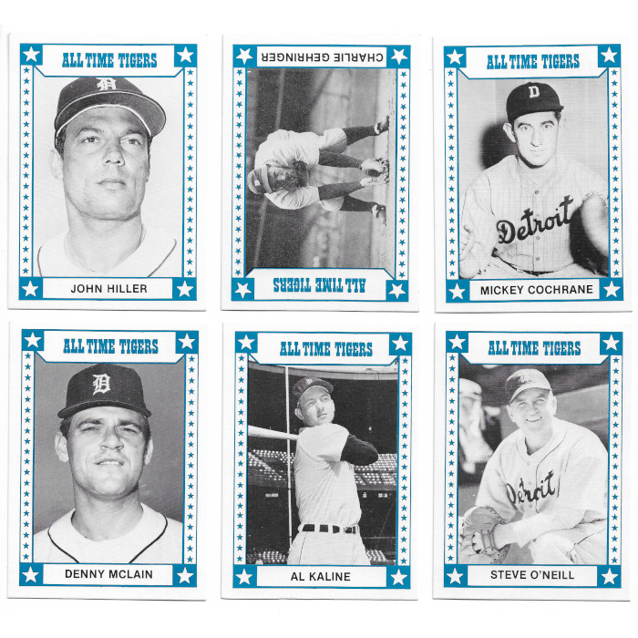 1980 TCMA All Time Tigers Greats 12 Card Baseball Set