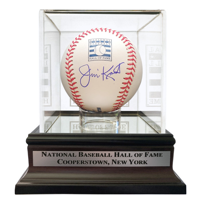 Jim Kaat Autographed Hall of Fame Logo Baseball with HOF Case (HOF)