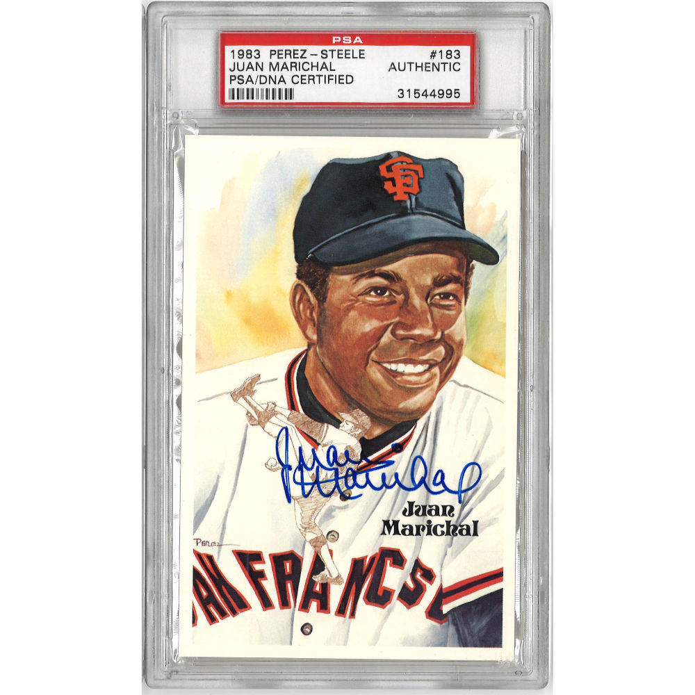 Juan Marichal Autographed Perez-Steele HOF Series Postcard # 183 (PSA-95) Juan Marichal Autographed Perez-Steele HOF Series Postcard # 183 (PSA-95)
