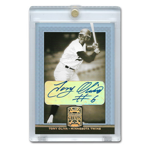 Tony Oliva Autographed Card 2005 Donruss Greats Gold Holofoil Signatures