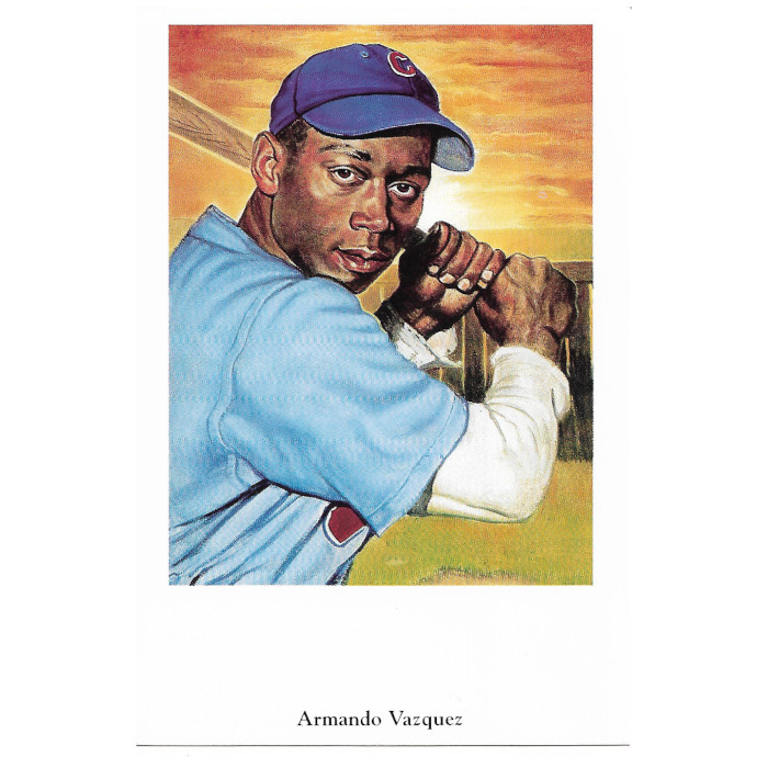 Armando Vazquez 1991 Ron Lewis Negro Leagues Fine Art Postcard # 14 Armando Vazquez 1991 Ron Lewis Negro Leagues Fine Art Postcard # 14