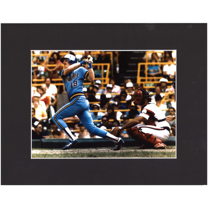 Matted 8x10 Photo- Robin Yount Swinging Matted 8x10 Photo- Robin Yount Swinging