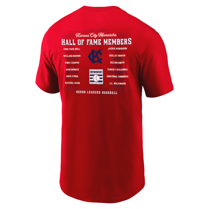 Men’s Kansas City Monarchs Team Hall of Famer Red Roster T-Shirt