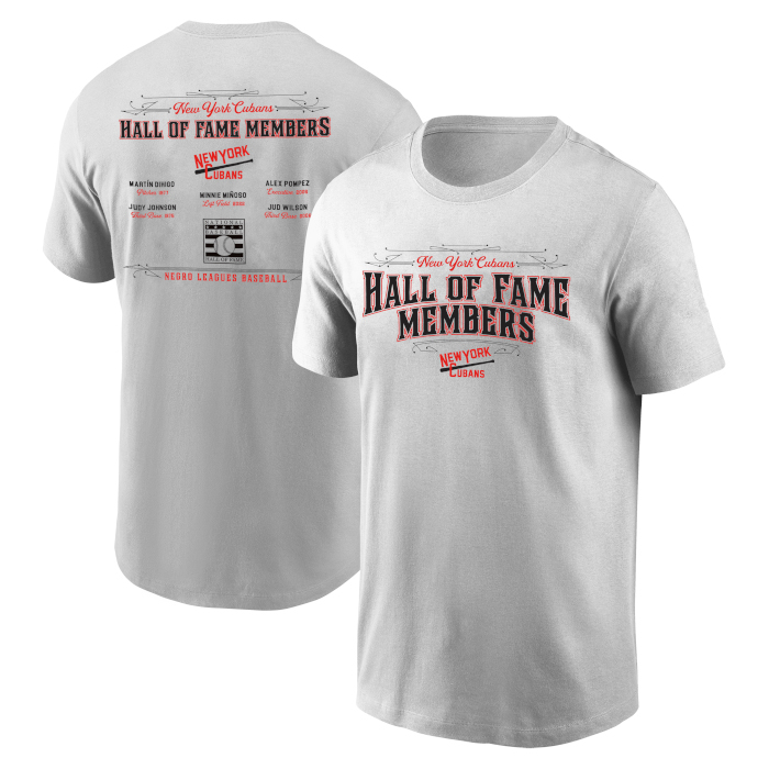 Men’s New York Cubans Team Hall of Famer Grey Roster T-Shirt