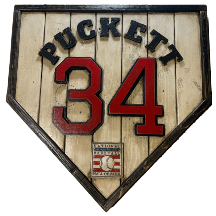 Kirby Puckett Hall of Fame Vintage Distressed Wood 18.5 Inch Legacy Home Plate Ltd Ed of 250