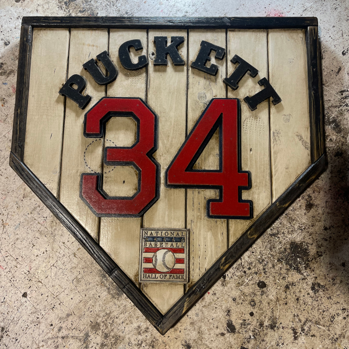 Kirby Puckett Hall of Fame Vintage Distressed Wood 18.5 Inch Legacy Home Plate Ltd Ed of 250