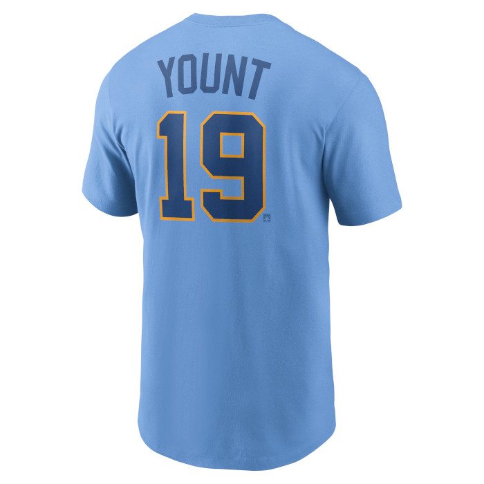 Men’s Nike Robin Yount Milwaukee Brewers Cooperstown Collection Name & Number Light Blue T-Shirt Men’s Nike Robin Yount Milwaukee Brewers Cooperstown Collection Name & Number Light Blue T-Shirt