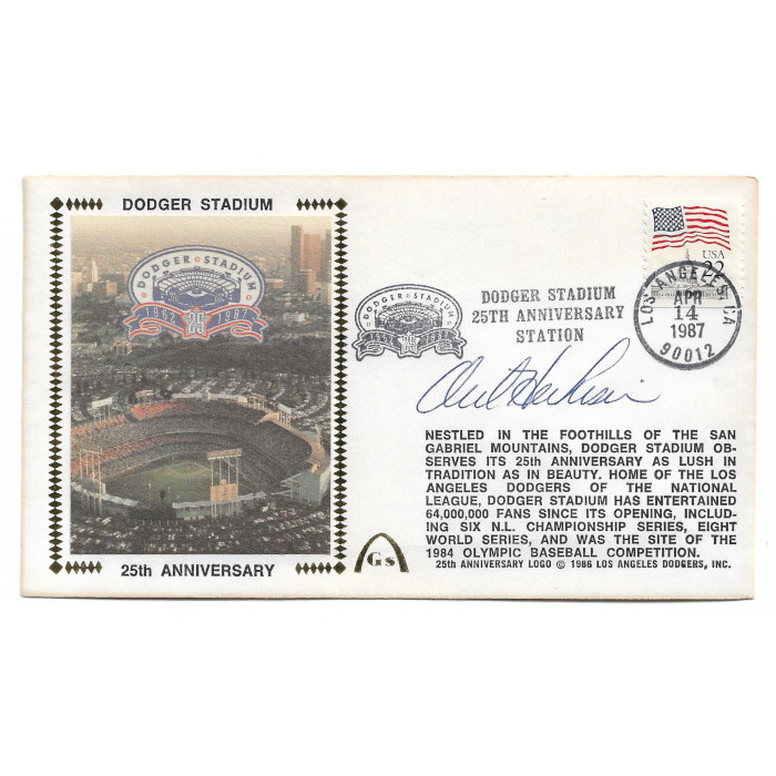 Orel Hershiser Autographed First Day Cover - 1987 Dodger Stadium 25th Anniversary (JSA)