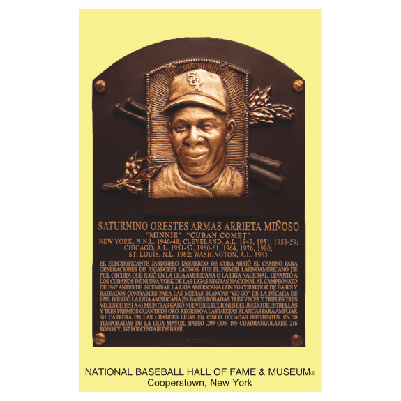 Minnie Miñoso Baseball Hall of Fame Plaque Postcard (Spanish) Minnie Miñoso Baseball Hall of Fame Plaque Postcard (Spanish)