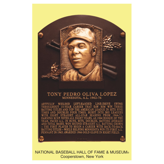 Tony Oliva Baseball Hall of Fame Plaque Postcard Tony Oliva Baseball Hall of Fame Plaque Postcard
