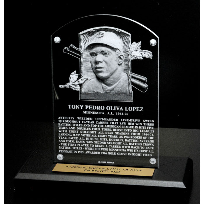 Tony Oliva Acrylic Replica Hall of Fame Plaque