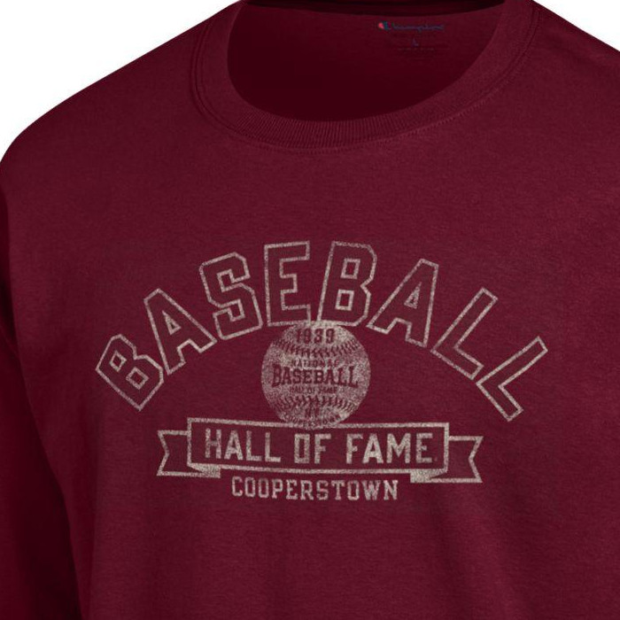 Men’s Champion Baseball Hall of Fame Maroon Long Sleeve T-Shirt