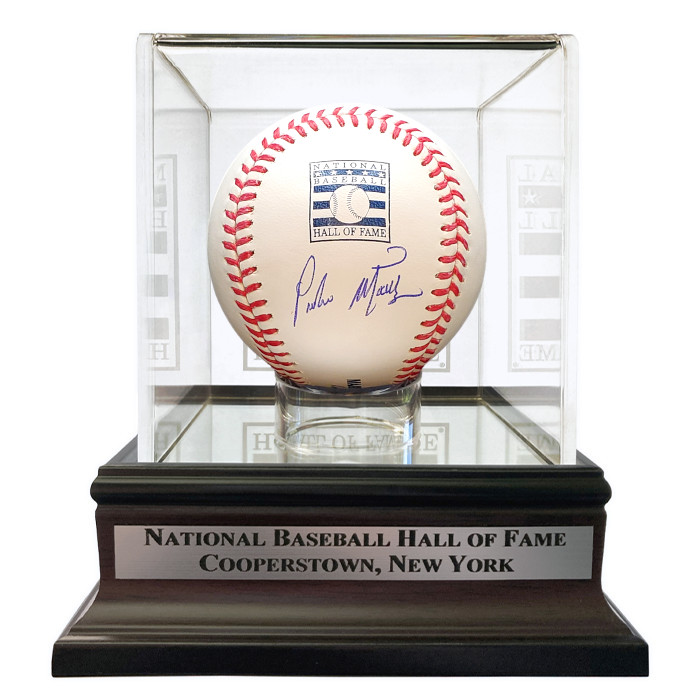 Pedro Martinez Autographed Hall of Fame Logo Baseball with HOF Case (Beckett)