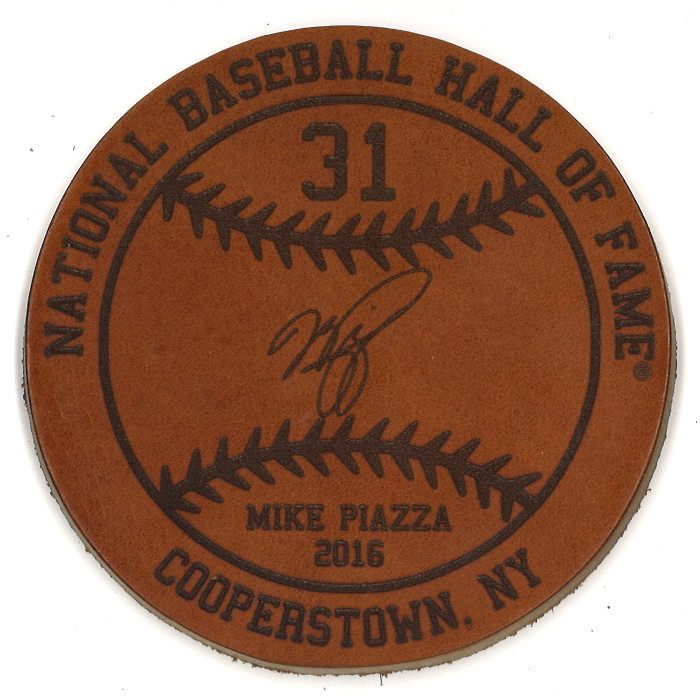 Mike Piazza Baseball Hall of Fame 2016 Inductee Leather Engraved Coaster Mike Piazza Baseball Hall of Fame 2016 Inductee Leather Engraved Coaster