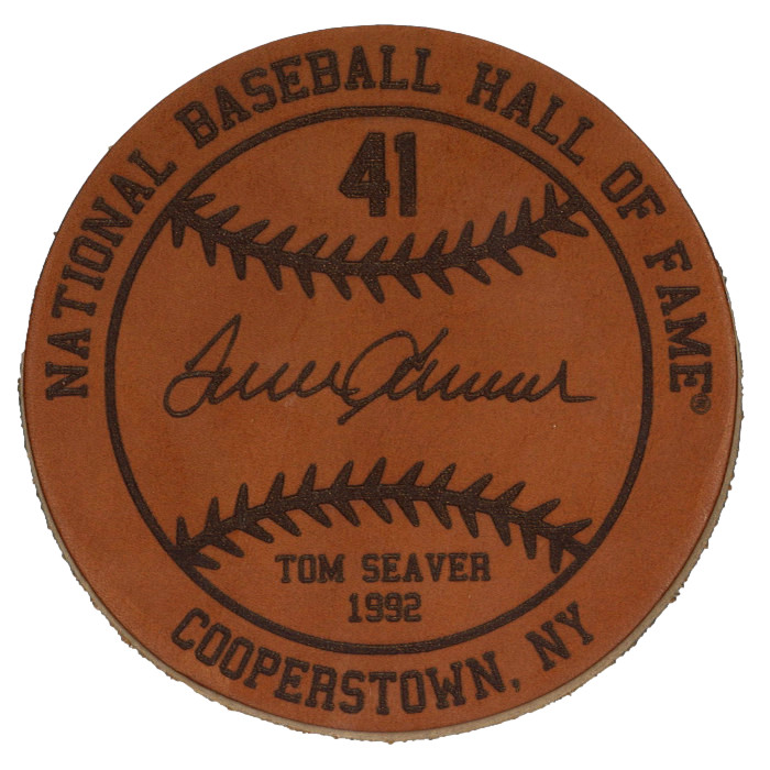 Tom Seaver Baseball Hall of Fame 1992 Inductee Leather Engraved Coaster Tom Seaver Baseball Hall of Fame 1992 Inductee Leather Engraved Coaster