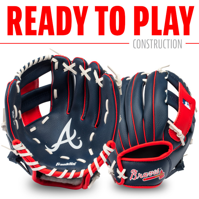 Franklin Atlanta Braves 9.5" Team Logo Youth Glove and Ball Set Franklin Atlanta Braves 9.5" Team Logo Youth Glove and Ball Set