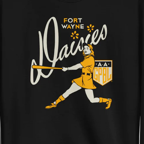 Fort Wayne Daisies Diamond Collection Black Crewneck Sweatshirt