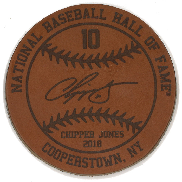 Chipper Jones Baseball Hall of Fame 2018 Inductee Leather Engraved Coaster Chipper Jones Baseball Hall of Fame 2018 Inductee Leather Engraved Coaster