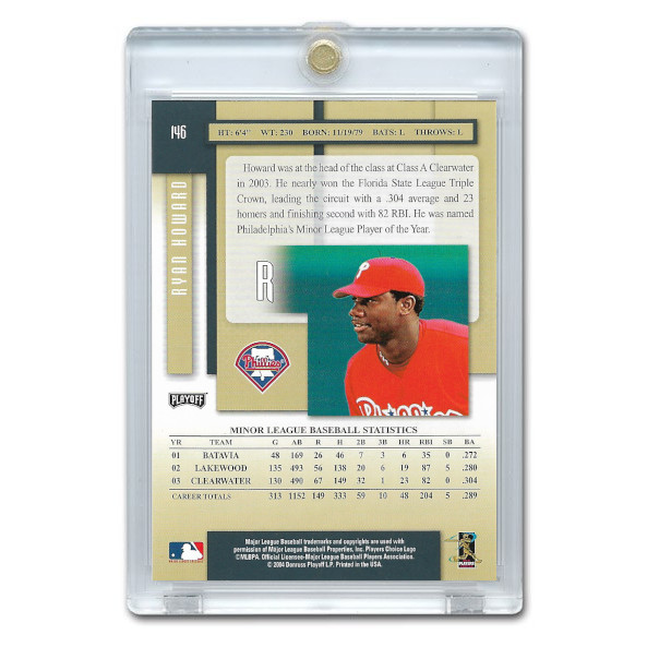 Ryan Howard Autographed Card 2004 Playoff Prestige # 146