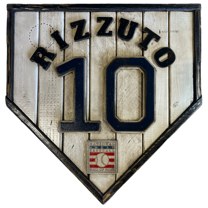 Phil Rizzuto Hall of Fame Vintage Distressed Wood 18.5 Inch Legacy Home Plate Ltd Ed of 250