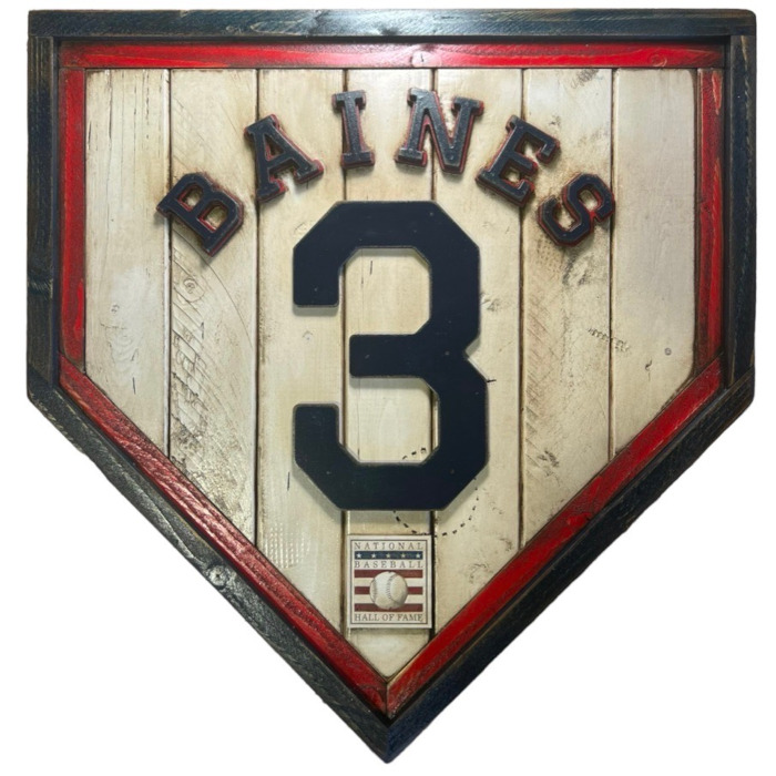 Harold Baines Hall of Fame Vintage Distressed Wood 20 Inch Heritage Home Plate Harold Baines Hall of Fame Vintage Distressed Wood 20 Inch Heritage Home Plate