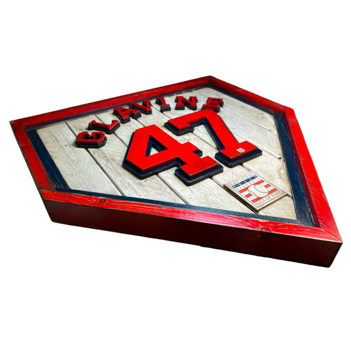 Tom Glavine Hall of Fame Vintage Distressed Wood 20 Inch Heritage Home Plate Tom Glavine Hall of Fame Vintage Distressed Wood 20 Inch Heritage Home Plate